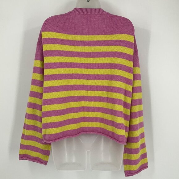 Velvet by Graham & Spencer Pink and Yellow Striped Sweater - Picture 11 of 12